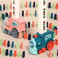 Miniatyrbillede 5 af 5: Domino Elektronisk Tog Model Stakke Legetøjssæt Børnegaver Grøn+120stykker
