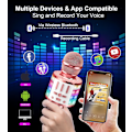 Miniatyrbild 4 av 5: Karaokemikrofon, Trådlös Bluetooth-mikrofon för Barn med LED, Bärbar Karaokemaskin för Sång, KTV, Högtalare och Inspelning