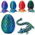 Miniatyrbillede 1 af 4: 3D-printet drage i æg, fuldt bevægelig dragekrystaldrage med drageæg (FMY) Red
