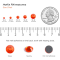 Pikkukuva 4 / 4: 8000 kpl Oranssi Hotfix Strass, SS6, 1,9-2,1 mm askarteluun ja vaatteisiin, oranssi SS6 Orange