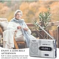 Pikkukuva 3 / 5: Kannettava Radio Pieni Radio Hopea FM/AM (MW), Ylimääräinen Suuri Tunnelmapainikkeet, Mini Radio Sisäänrakennetulla Kaiuttimella, Paristokäyttöinen