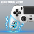 Miniatyrbillede 3 af 5: Trådløs controller 2-pak til PS4/Slim/Pro, controllere til PlayStation 4 med dobbelt vibration/3,5 mm lyd/ladeport og 2 stk. kabler, hvid white