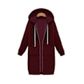 Pikkukuva 1 / 5: Fleece-huppari vetoketjulla edessä, pitkä pluskokoinen huppari Musta 3XL