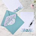 Miniatyrbild 3 av 5: Brevpapper med kuvert - Unik blomdesign Brevpappersset för inbjudningsgåvor (24 set)