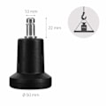 Miniatyrbilde 4 av 5: Knotter for kontorstol - 5-pakning erstatningsknotter med hjulspisser 10/22 mm - Fast og stille sitteben for hardt gulv