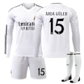 Miniatyrbillede 1 af 2: (Europa League Special!) Real Madrid Børne Hjemmebanetrøje Sæt 2024-2025 Efterår & Vinter Nr. 15 Strømper M ARDA GULER Nr. 5 strømper + Beskyttelse Nr. 5 sokker + Beskyttelse M No 5 socks + Guard