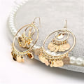 Miniatyrbillede 2 af 2: (Specialtilbud) 1 Par (Guld) Legering Paillet Overdrevne Øreringe Boheme Etnisk