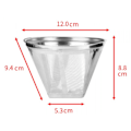Miniatyrbilde 3 av 3: Gjenbrukbar Kaffe Filter, Rustfritt Stål Kaffe Filter for Manuell Kaffe Permanent Kaffe Filter for Drypp Kaffe uten Papir