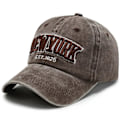 Miniatyrbillede 3 af 5: Cap i vasket bomuld til mænd forår sommer NEW YORK Retro brevbroderi Snapback-kasketter til kvinder Blød Top Trucker Dad Hats Khaki Justerbar