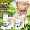 Miniatyrbillede 2 af 2: Elektrisk Videnskabsmikroskop med LED Lys Mini Mikroskop Uddannelsesmæssigt Legetøj 8607 Blå