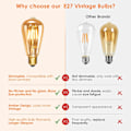 Pikkukuva 2 / 5: IC Vintage Edison-lamput E27, ST64 6W 3 kpl Retro-lamput