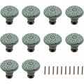 10-pack Dekorativa Keramiska Knoppar (Grön) Låda (Grön) Skåp Dr
