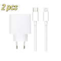 Pikkukuva 1 / 7: (Erikoistarjoukset) 2 kpl - Laturi iPhonelle - Pikalaturi - Adapteri + Kaapeli 20W Valkoinen one size iPhone 2-Pack iPhone 2-Pack iPhone_NA