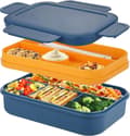 Bento Boks Matbokser, 2000ml Bento Matboks for Voksne Barn, Stabelbar Japansk Matboks med 8 Rom, Lekkasjesikker Matforberedelse (Blå)