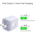 Miniatyrbillede 2 af 2: (Specialtilbud) USB Væglader Adapter, 5-pak 2.1A Hurtig Opladning med Dobbelte Porte