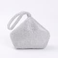 Bröllopsväska med strass, silver, stor, delikat cocktailclutch