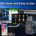 Miniatyrbillede 3 af 5: Trådløs CarPlay Adapter 2024 Opgraderet, Trådløs CarPlay Dongle, Konverterer Kablet CarPlay til Trådløs, Plug and Play CarPlay Trådløs Adapter Silver