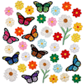 Miniatyrbillede 1 af 5: 39 stk Blomstrede Brodererede Strygemærker Sommerfugl Daisy Applikation Dekoration Sy Mærker til Tøj Tasker Kasketter Jakker Hat Jean