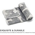 Miniatyrbillede 3 af 5: 1 Pakke 3 Hvalpetæpper Super Bløde Varme Sovemåtter Grå Sødt Trykt Fluffy Fleece Kæledyr Flanell Plaid Hundetæpper til Små Hunde Katte, (23\"x15\")