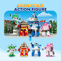 Miniatyrbild 2 av 5: SBSG Robocar Poli 4-pack Poli + Amber + Roy + Helly Transformerande Robotleksaker, 10 cm Transformerande