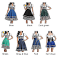 Pikkukuva 3 / 5: Naisten Dirndl - Baijerilainen perinteinen mekko, oluttyttömekko, paita ja esiliina, harmaa ja sininen, koko M