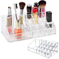 Miniatyrbillede 1 af 4: Sminkeholder / Stativ til Sminke - 16 Rum - Transparent Sminkeopbevaring