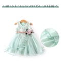 Miniatyrbillede 2 af 5: Babyflicka Klänning Til Efterårsbryllup Fødselsdag Blonderklänning Til Sommerbegivenheder Ferieklæder Grøn 120cm