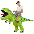 Miniatyrbild 1 av 2: (Specialerbjudanden) Uppblåsbar Dinosaurie Dräkt Barn Halloween Rekvisita Rolig Tyrannosaurus Rex Alien Kläder Juldräkt_NA