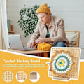 Miniatyrbild 3 av 5: Blockeringsbräda för virkning, blockeringsbrädor för virkning, rutor blockeringsbräda för stickning och virkprojekt Handgjord stickning med stickbas i trä