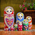Miniatyrbild 1 av 5: 10 lager / set Matryoshka trä ryska nesting docka skrivbordsdekor barn julklappar