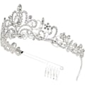 Miniatyrbillede 5 af 5: Makone tiara krystalkrone med strass kam til brudekroner, bryllup, bal, festlige begivenheder, prinsessefester, bryllups diadem, tiara til børn, prinsesse