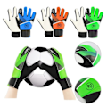 Miniatyrbillede 1 af 5: 1 par børne fodbold målmandshandsker Anti-kollision latex PU fodbold Handsker Grøn 7