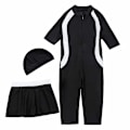 Miniatyrbild 5 av 5: Perfekta flickor Barn Muslimska badkläder Islamiska badkläder Mild hud Burkini badkläder Strandkläder - Perfet Svart 9-10 Years Black