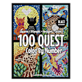 Miniatyrbillede 1 af 5: 100 QUEST Farvelægning efter tal - Puslespil-malebog for voksne, Bærbar enkel farveaktivitetsbog Perfekt gave Default