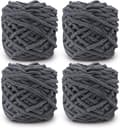 Strikkegarn 4x Strikkegarn til Hækling, Blødt Chunky Garn til Garnprojekter dark gray