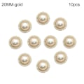 Miniatyrbilde 1 av 5: 10 stk. Perle Klesknapper Skjorteknapper GULL 15MM10STK 10STK gull 15MM10stk-10stk