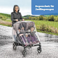 Miniatyrbillede 2 af 5: Regnbeskyttelse til dobbelt barnevogn
