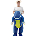 Pikkukuva 1 / 2: (Erikoistarjoukset) Puhallettava Dinosaurushahmo Puku Lasten Halloween Rekvisiitta Hauska Tyrannosaurus Rex Alien Vaatteet Jouluasu_NA