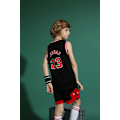 Miniatyrbild 3 av 4: Michael Jordan nr 23 Chicago Bulls basketbollströja set barn ungdomsuniform W svart - Perfekt Svart-Xin Svart XS (110-120CM) Black