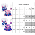 Miniatyrbild 3 av 3: Lilo & Stitch Cosplay Flickor Kostym T-shirt Kjol Väska Prinsessklänning Barnkläder Kläder Rosa-Xin Rosa 140cm