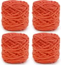 Strikkegarn 4x Strikkegarn til Hækling, Blødt Chunky Garn til Garnprojekter orange