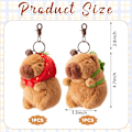 Miniatyrbild 3 av 5: 2 st Capybara plysch nyckelringar leksak realistisk Capybara gosedjur leksak Capybara hänge för ryggsäck födelsedagspresent