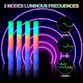 Miniatyrbillede 2 af 5: 16-pak LED Skum Glow Sticks, Storpakke Glow Sticks, Selvlysende Festartikler med 3 Tilstande Farverigt Blinkende, Neon Festfavoriser