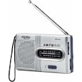 Pikkukuva 1 / 5: Kannettava Radio Pieni Radio Hopea FM/AM (MW), Ylimääräinen Suuri Tunnelmapainikkeet, Mini Radio Sisäänrakennetulla Kaiuttimella, Paristokäyttöinen
