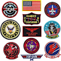 Miniatyrbillede 1 af 5: Maverick Amerikansk Flag Iron-on Sew-On Patches (11-pak)