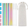 Miniatyrbillede 1 af 2: (Specialtilbud) 6 stk. Genanvendelige Boba Sugerør Smoothie Sugerør, 1,27 cm Bredt Rustfrit Stål