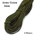Stærkt Elastisk Reb Elastik ARMY GRØN 3MM - på lager Army Grøn 3mm Army Green