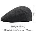 Miniatyrbild 2 av 2: Fiskbensmönstrad basker för män, herrhatt, varm hatt för medelålders och äldre, ullhatt för höst och vinter