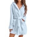 Miniatyrbild 2 av 3: Höst Vinter Varm Morgonrock Plysch Pyjamas Cardigan Hemkläder BLUE 3XL