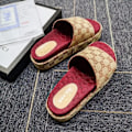 Miniatyrbild 2 av 2: G G sockerkaka tjock sula tofflor broderade tofflor red 41#